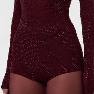 Naked Wardrobe Burgundy High Waist Shorts